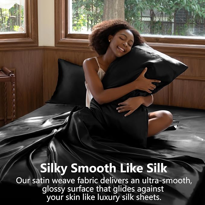 CozyLux Satin Sheets Full Size Sheets - Image 3
