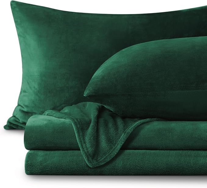 BEDELITE Flannel Sheets Full Size Dark Green by BEDELITE