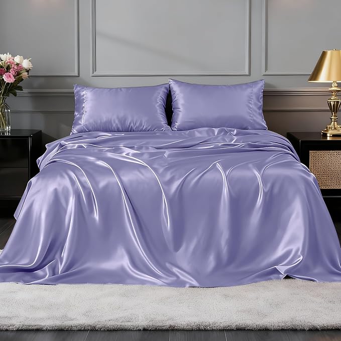FreshCulture Satin Sheets Twin Size Bed Set - Image 2