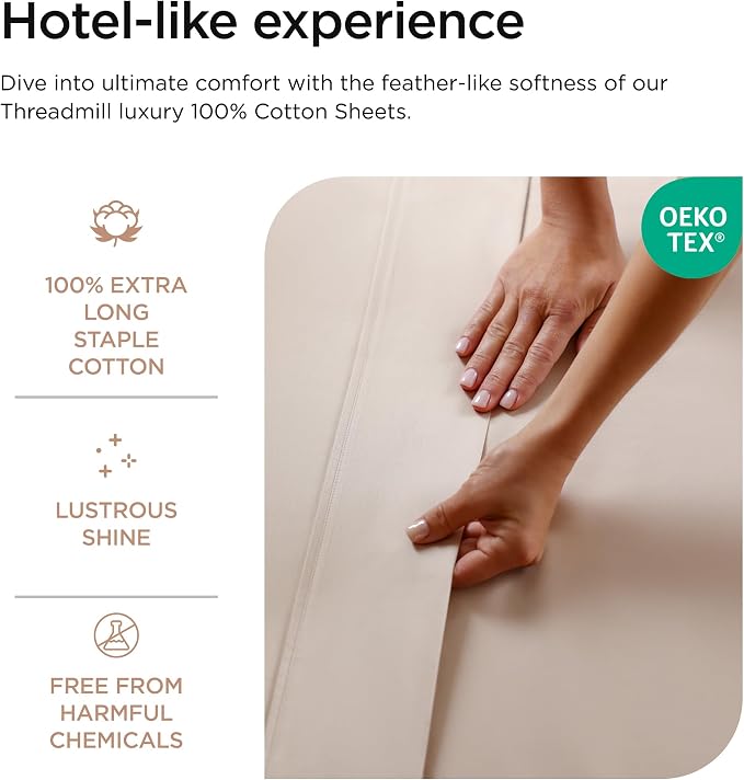 Threadmill Luxury 800 Thread Count King 100% Cotton Sheets - Image 3