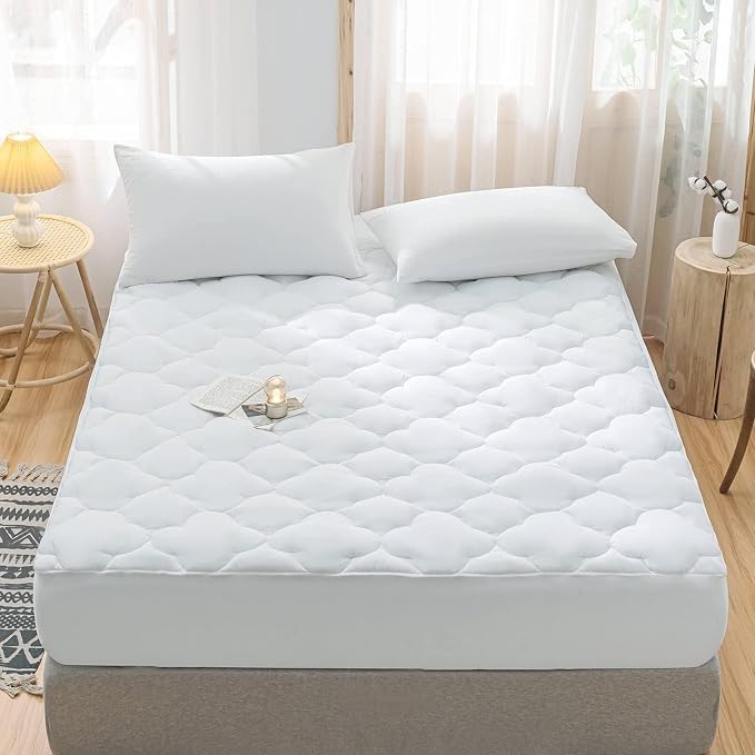WhatsBedding Waterproof Mattress Pad Twin XL Size Cotton Top Down Alternative - Image 5