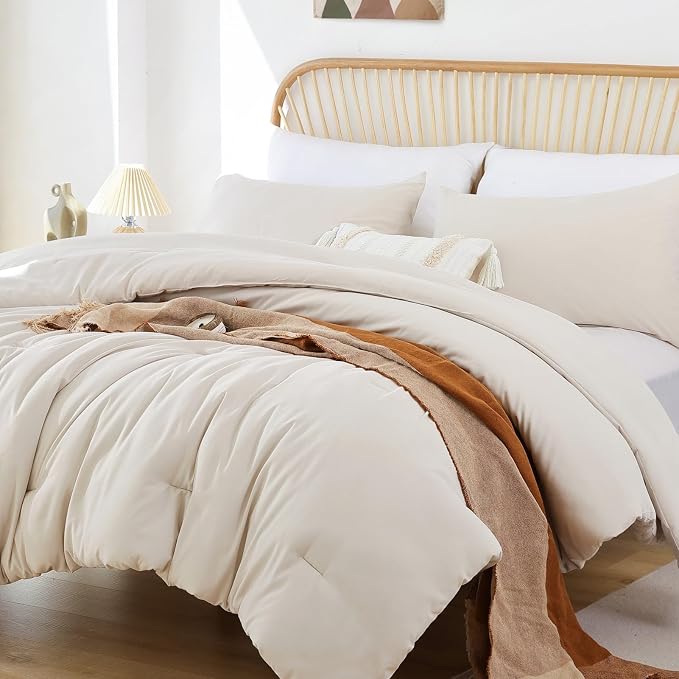 ROSGONIA Beige Twin/Twin XL Comforter Set - Image 4