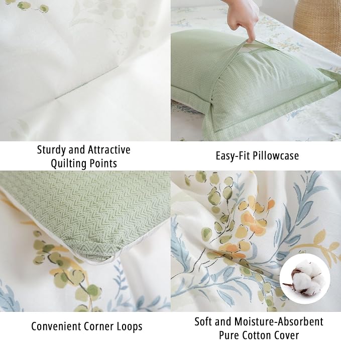LEMIROE White Cotton Comforter King Size 3Pcs - Image 5