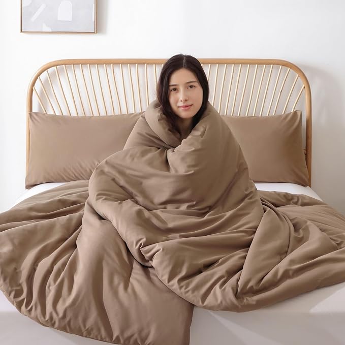 ROSGONIA Alaskan King Comforter 136x120, Dark Khaki, 1 Extra Large King Size - Image 5
