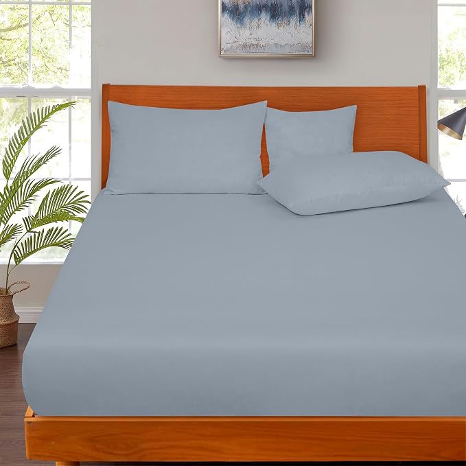 ROYALE LINENS 300 Thread Count 100% Long Staple Combed Cotton Fitted Sheet King - Image 5
