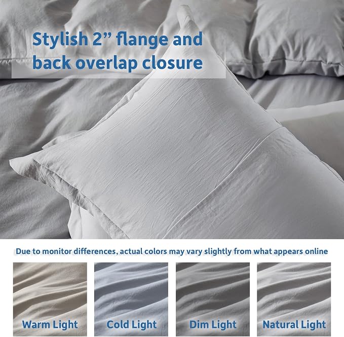 Nestl Light Grey Duvet Cover Queen Size - Image 8