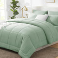 CozyLux Full Size Comforter Sets Sage Green, 7 Pieces Bed in a Bag, All Season by CozyLux