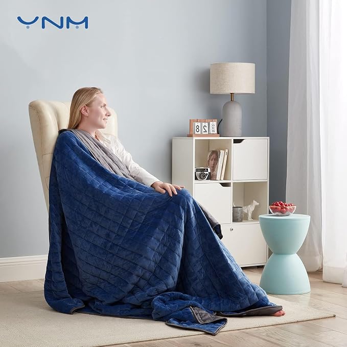 YnM Cooling Weighted Blanket for Adults, Cooling & Cozy Velvet Dual-Sided - Image 5