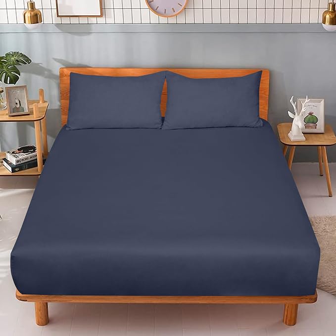 ROYALE LINENS 300 Thread Count 100% Long Staple Combed Cotton Fitted Sheet Full - Image 5