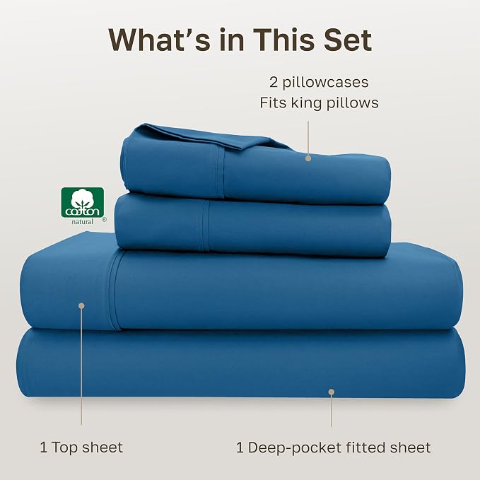 California Design Den Soft King Size Cotton Sheet Sets, 400 TC Good - Image 4