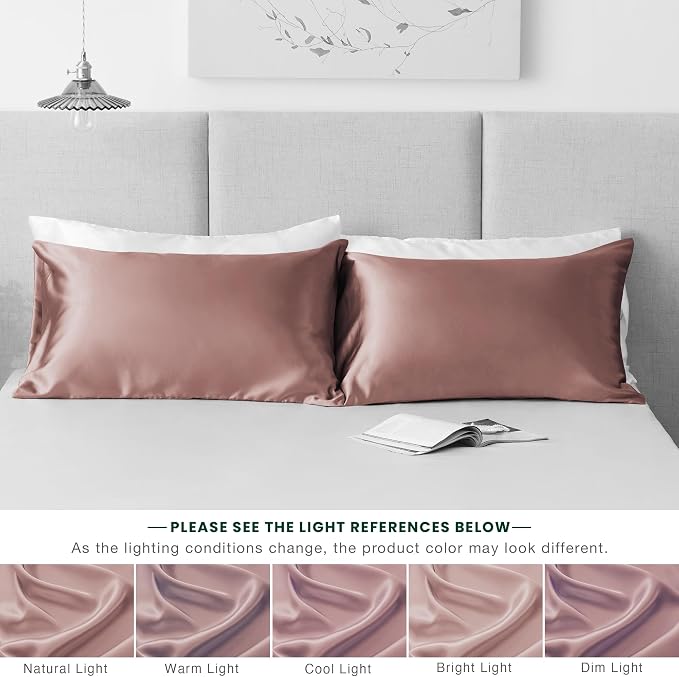 Love's cabin Satin Pillowcase Set of 2 Standard Size 20x26, Cooling Pillow - Image 5