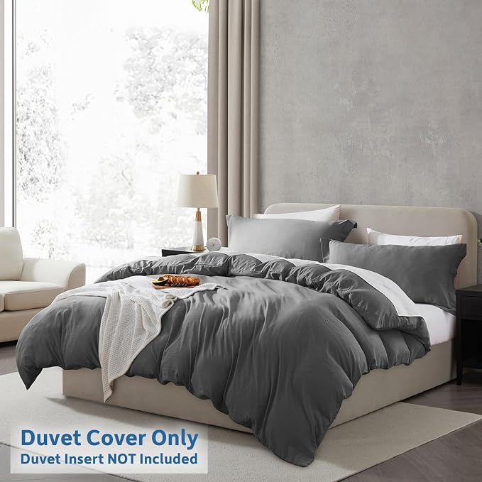 Nestl Grey California King Duvet Cover Sets - Image 2