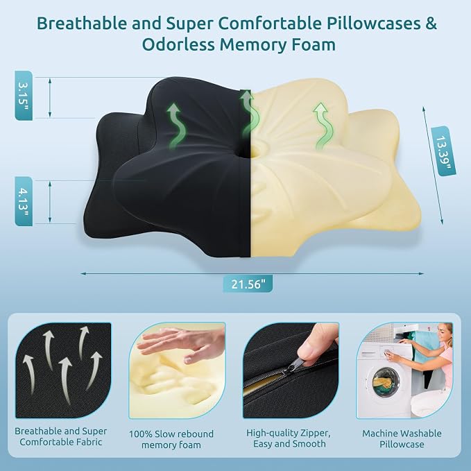 DONAMA Cervical Pillow for Neck and Shoulder Pain Relief, Cooling Contour - Image 4