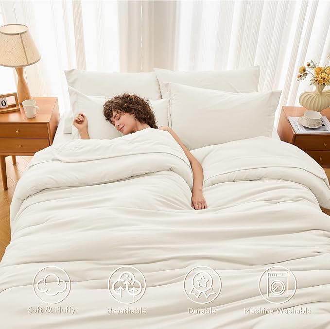 MUXHOMO 7 Pieces Full Comforter Set, Soft Bed in a Bag Full Size, All Season - Image 2