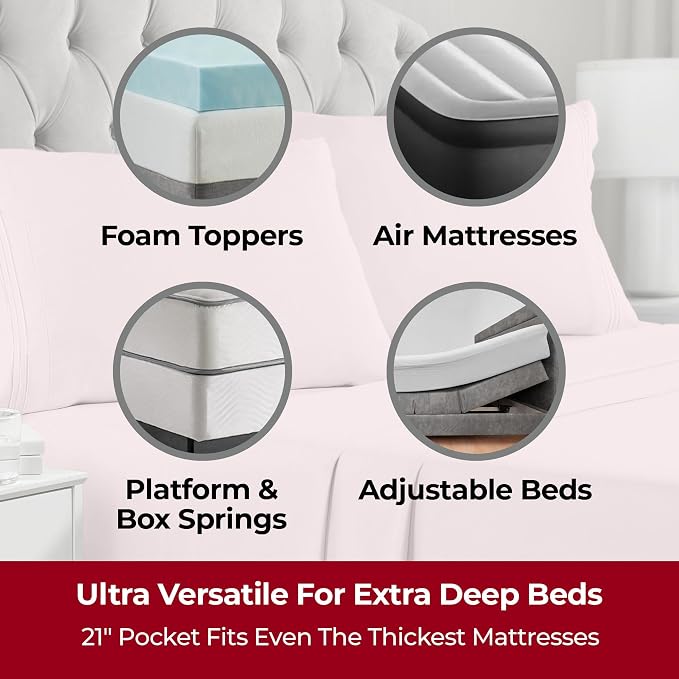 Mellanni Extra Deep California King Sheets - Image 2