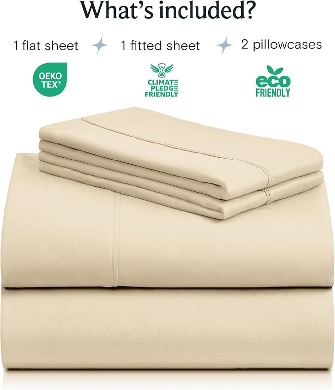 LuxClub 4 PC Queen Sheet Set, Queen Size, Deep Pockets 18" Wrinkle Free Cooling - Image 2