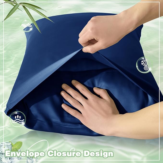 Homiest Cooling Pillow Cases Queen Size Set of 2, 100% Rayon Derived from - Image 5