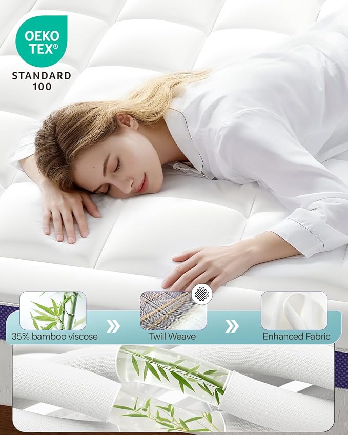 ChiXpace Dual Layer 4 Inch Memory Foam Mattress Topper California King - Image 2
