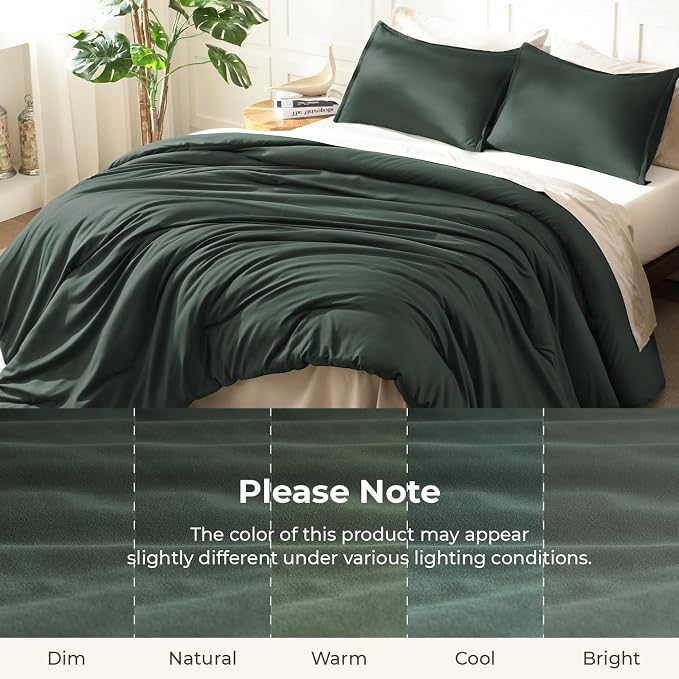 Litanika Forest Green Comforters Oversized King Size, 3 Pieces Lightweight - Image 8