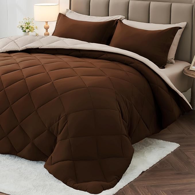 MUXHOMO 7 Pieces Full Comforter Set, Reversible Bed in a Bag Full Size by MUXHOMO