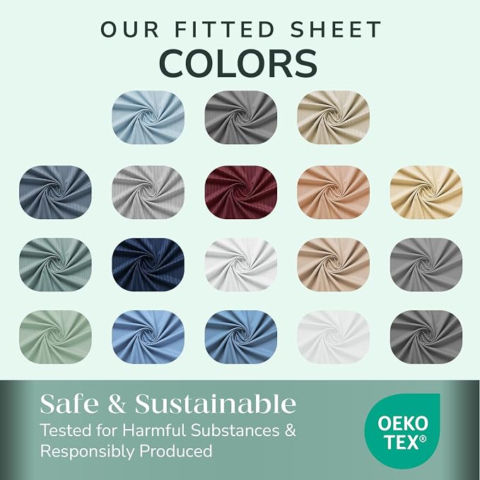Feather & Stitch Fitted Bottom Sheet Only Full Size 500 TC-1 Piece 100% Cotton - Image 7