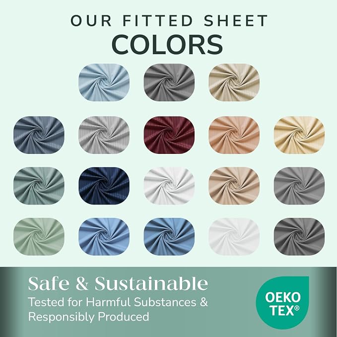 Feather & Stitch Fitted Bottom Sheet Only King Size 500 TC-1 Piece 100% Cotton - Image 7