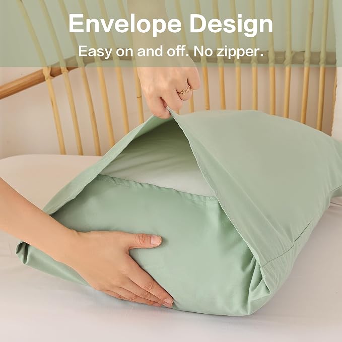 ROSGONIA California King Comforter Set Sage Green, All Season Lightweight - Image 4