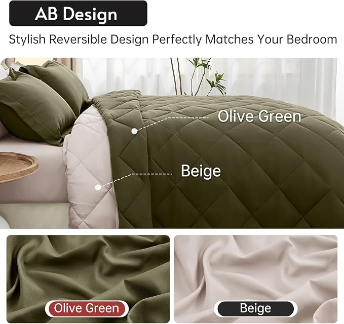 MUXHOMO 5 Pieces Twin XL Comforter Set, Reversible Bed in a Bag Twin XL Size - Image 3