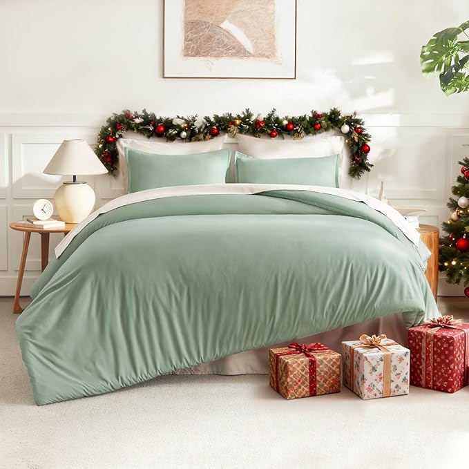Litanika Comforter Full Size Set Sage Green, 3 Pieces Lightweight Bed Set - Image 6