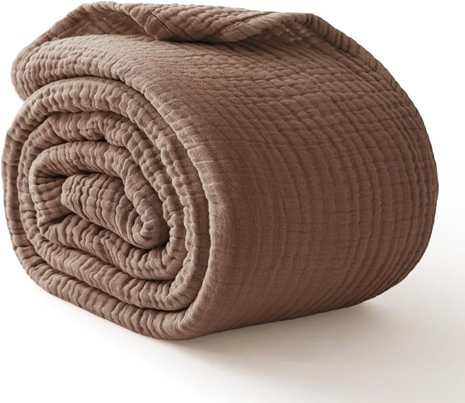 100% Cotton Muslin Blanket Twin 60" x 80", Breathable and Lightweight Cotton by Kozyhvn