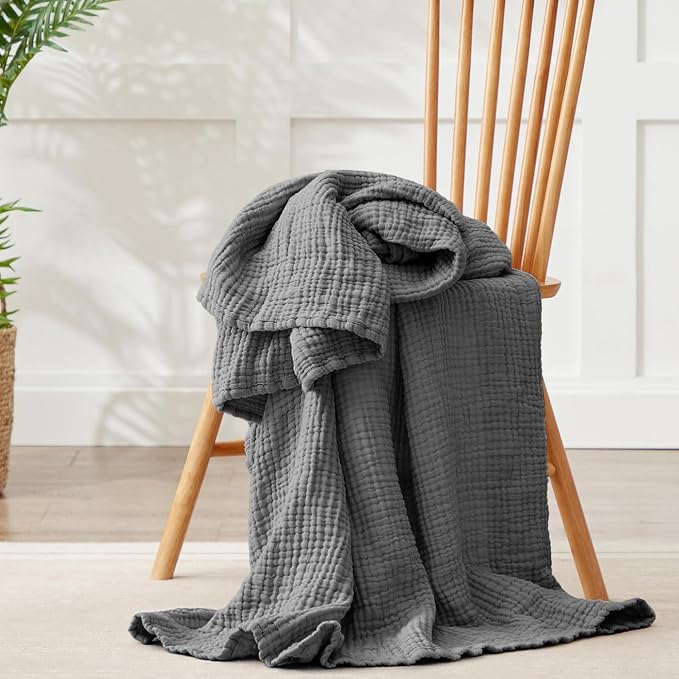 100% Cotton Muslin Blanket Twin 66" x 90", Breathable and Lightweight Cotton - Image 7