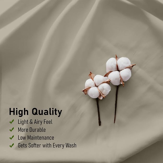 RUVANTI 100% Cotton Sheets – Twin Size Percale Bedding, Cooling & Breathable - Image 5