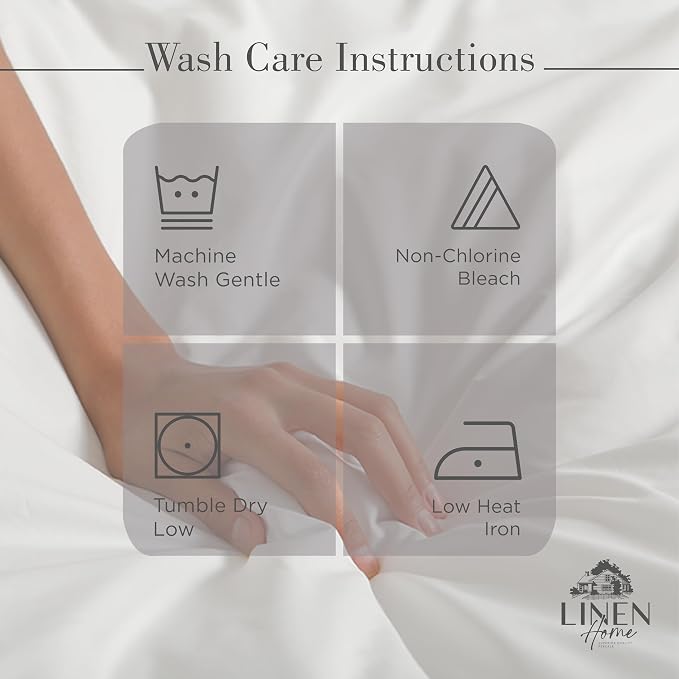 Linen Home 100% Cotton Percale Sheets Queen Size, Deep Pocket, 4 Pieces Set - Image 5