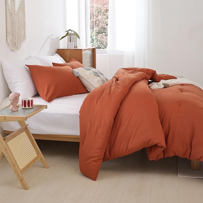ROSGONIA Oversized King Comforter Burnt Orange - Image 4