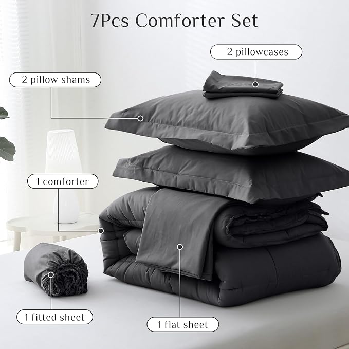 JOLLYVOGUE Oversized Queen Comforter Set, Ultra-Soft Bed in a Bag Oversized - Image 5