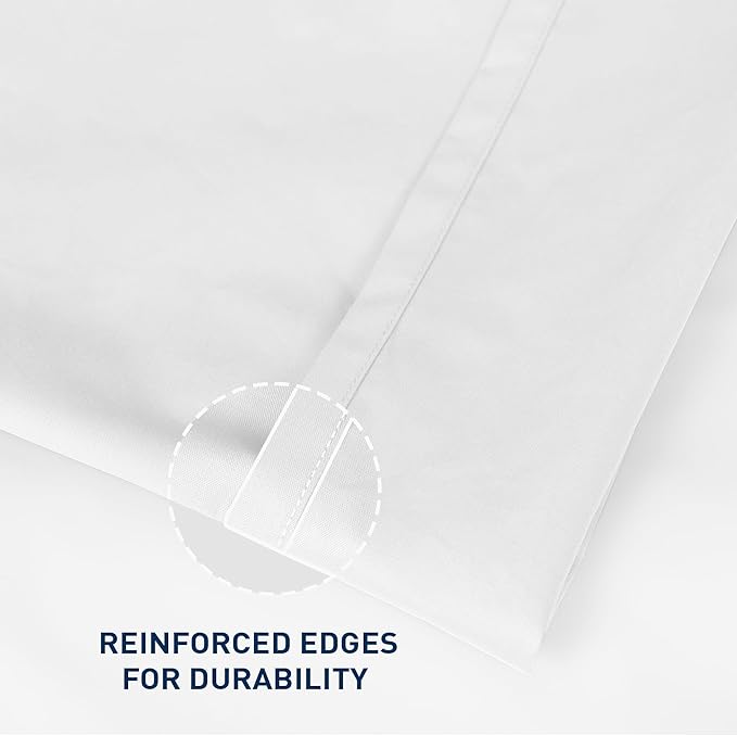 King Size Flat Sheet 4 Pack, 100% Cotton Percale Flat Bed Sheet, Breathable - Image 3