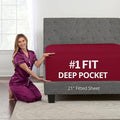 XL Twin Sheets Deep Pockets Fitted – Twin XL Fitted Sheets Only – 21” Fitted by DeaLuxeBedding