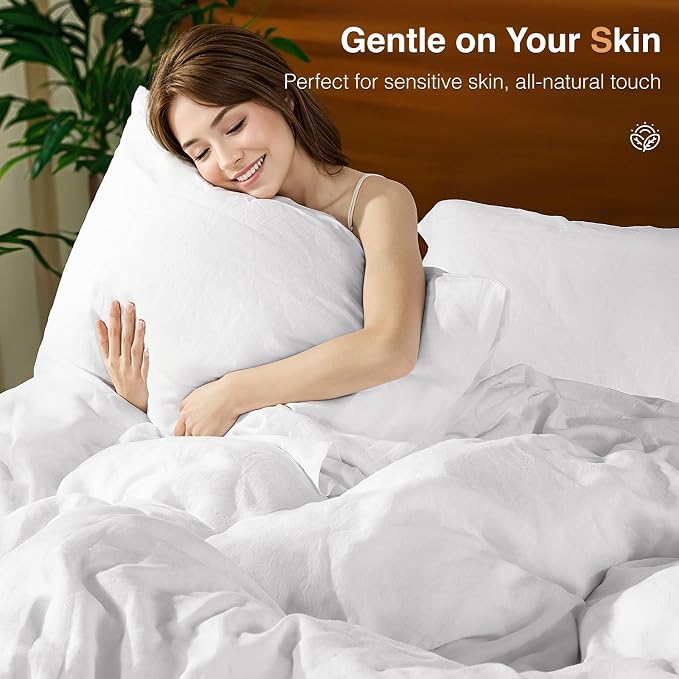 SONORO KATE 100% French Linen Duvet Cover Queen Size, Soft Breathable - Image 6