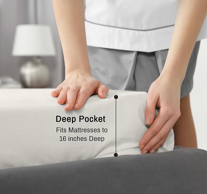 RUVANTI 100% Cotton Sheets – Twin Size Percale Bedding, Cooling & Breathable - Image 6