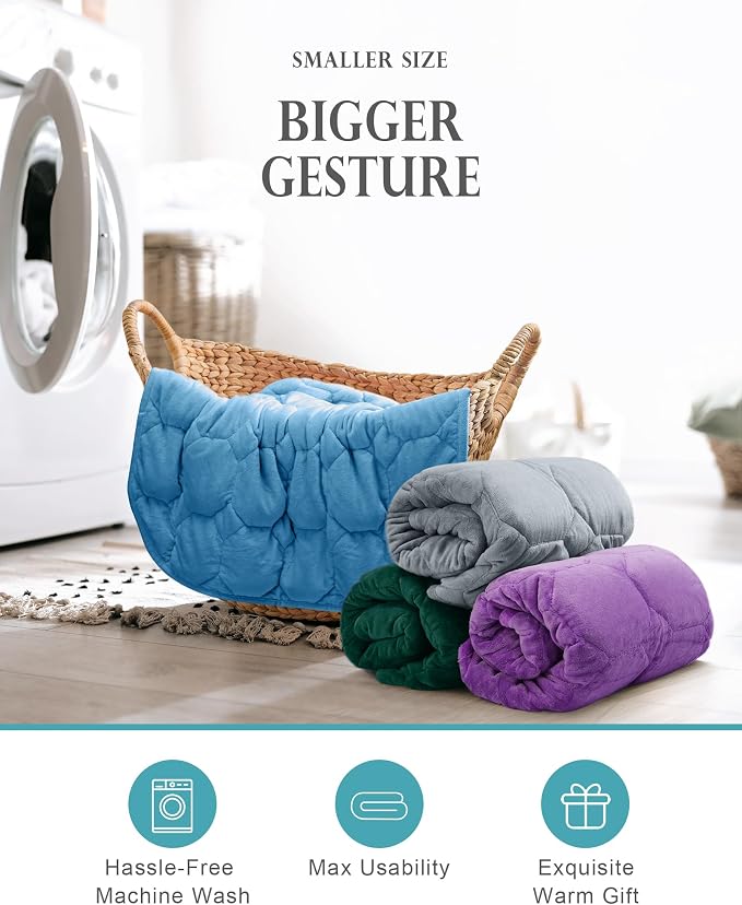 Cottonblue Weighted Lap Blanket 7lbs, Cozy Luxury Crystal Velvet Weighted - Image 7