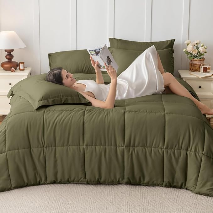 JOLLYVOGUE Twin Comforter Set, Ultra-Soft Bed in a Bag Twin Size 5 Pieces - Image 6