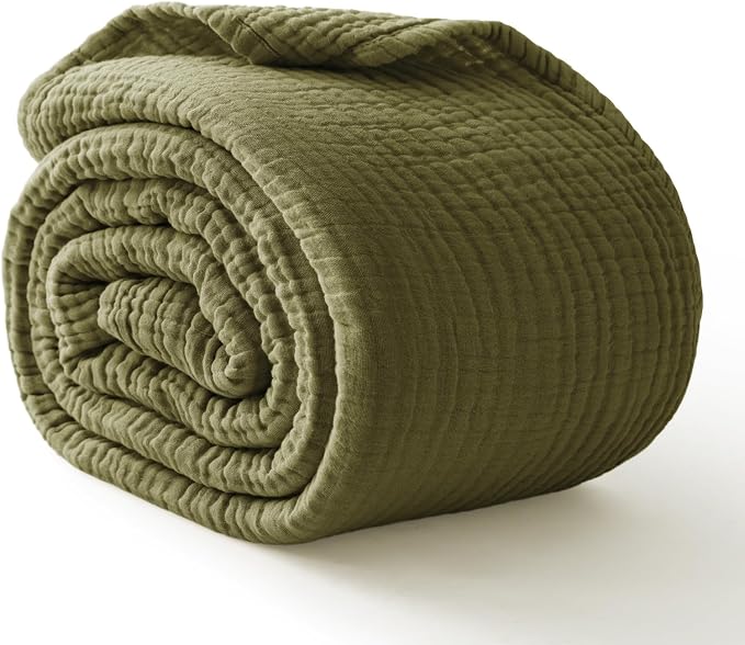 100% Cotton Muslin Blanket Large 50" x 70", Breathable and Lightweight Cotton by Kozyhvn