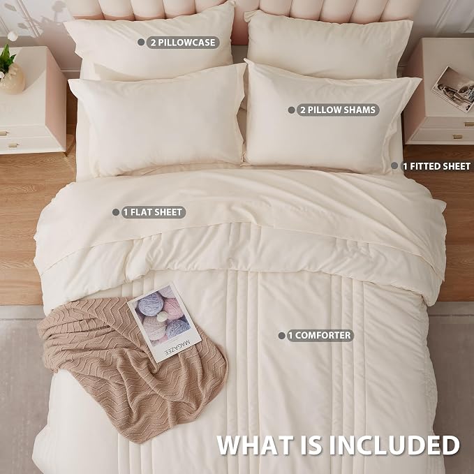 Full Comforter Set Beige - Image 3