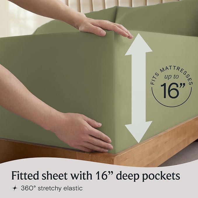 LuxClub 4 PC California King Sheet Set, Deep Pockets Wrinkle Free Cooling Bed - Image 6