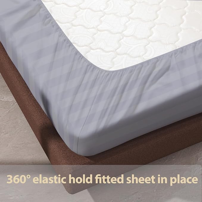 100% Egyptian Cotton Fitted Sheet Queen Size, 600 Thread Count, Single Fitted - Image 6
