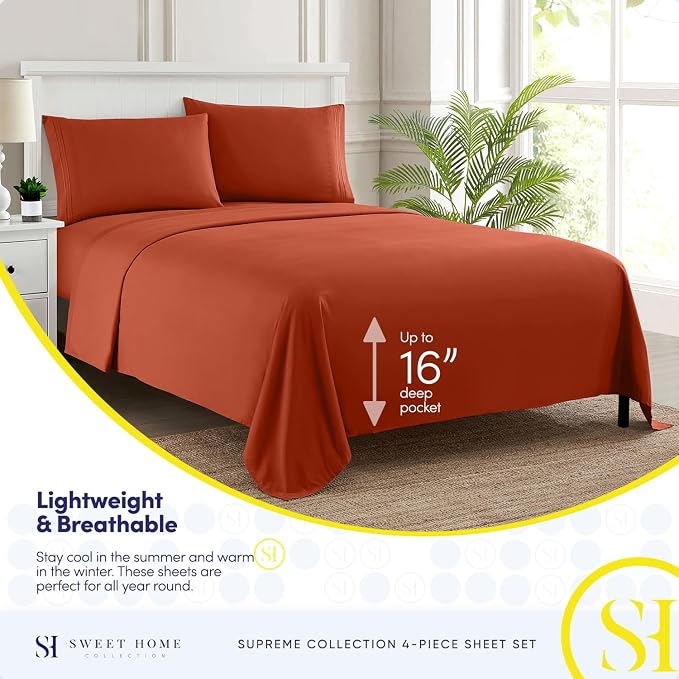 Twin Sheets - Breathable Luxury Sheets - 1800 Supreme Collection Extra Soft - Image 3