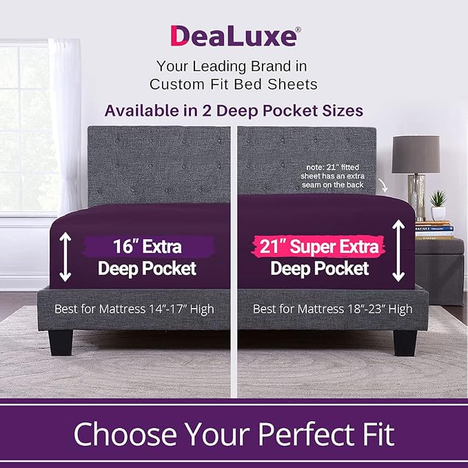 Full Fitted Sheet – Deep Pocket Full Size Fitted Sheets Only Real 16” Fitted - Image 2