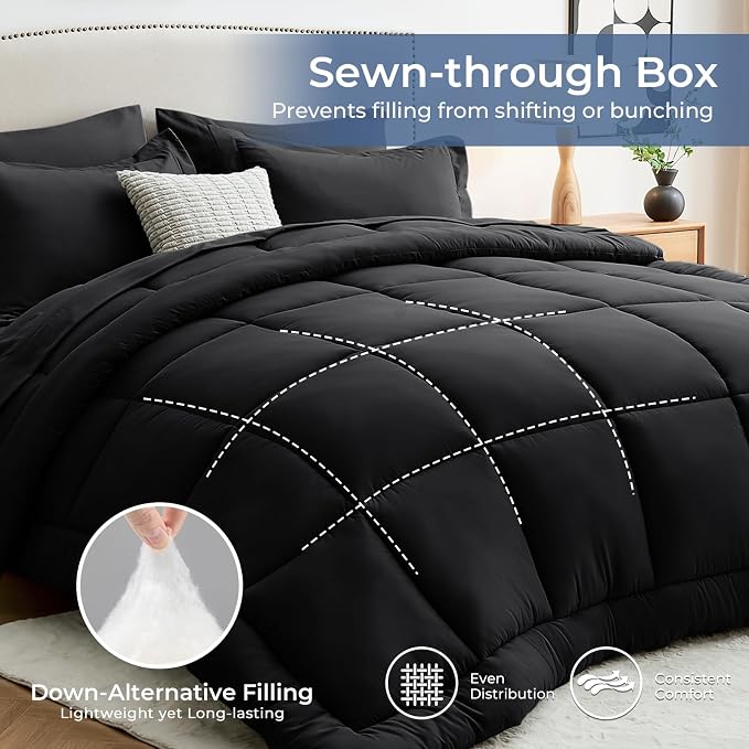 Sasttie Oversized King Comforter Set, 7 Pieces Extra Large Bed in a Bag - Image 3