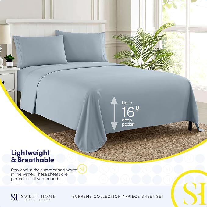 Twin Sheets - Breathable Luxury Sheets - 1800 Supreme Collection Extra Soft - Image 3