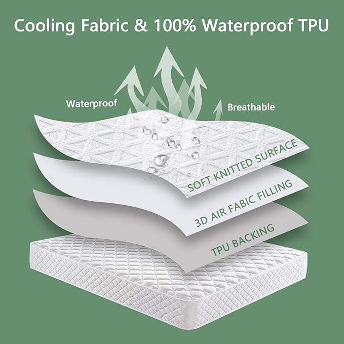 PremiumWaterproof Mattress Protector Twin XL Size, Breathable Bed Cover 3D Air - Image 6